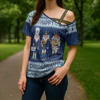 Chrismukkah Nutcracker Cross Shoulder Shirt Funny Hanukkah Xmas Style - Wonder Print Shop