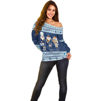 Chrismukkah Nutcracker Off Shoulder Sweater Funny Hanukkah Xmas Style - Wonder Print Shop