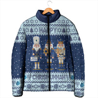 Chrismukkah Nutcracker Padded Jacket Funny Hanukkah Xmas Style - Wonder Print Shop