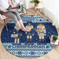 Chrismukkah Nutcracker Round Carpet Funny Hanukkah Xmas Style - Wonder Print Shop