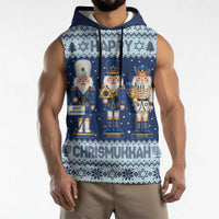 Chrismukkah Nutcracker Sleeveless Hoodie Funny Hanukkah Xmas Style - Wonder Print Shop