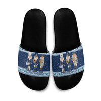 Chrismukkah Nutcracker Slide Sandals Funny Hanukkah Xmas Style - Wonder Print Shop
