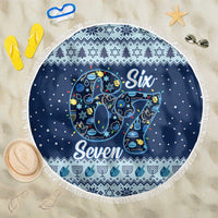Funny Hanukkah Six Seven Beach Blanket Gen Alpha Meme Vibes - Wonder Print Shop