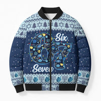 Funny Hanukkah Six Seven Bomber Puffer Jacket Gen Alpha Meme Vibes - Wonder Print Shop