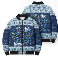 Funny Hanukkah Six Seven Bomber Puffer Jacket Gen Alpha Meme Vibes - Wonder Print Shop