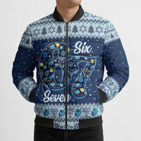Funny Hanukkah Six Seven Bomber Puffer Jacket Gen Alpha Meme Vibes - Wonder Print Shop