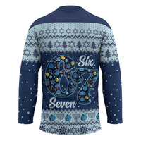 Funny Hanukkah Six Seven Hockey Jersey Gen Alpha Meme Vibes - Wonder Print Shop