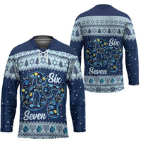 Funny Hanukkah Six Seven Hockey Jersey Gen Alpha Meme Vibes - Wonder Print Shop