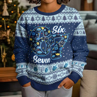 Funny Hanukkah Six Seven Kid Ugly Christmas Sweater Gen Alpha Meme Vibes - Wonder Print Shop