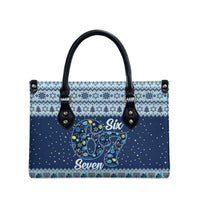 Funny Hanukkah Six Seven Leather Bag Gen Alpha Meme Vibes - Wonder Print Shop