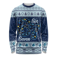 Funny Hanukkah Six Seven Long Sleeve Shirt Gen Alpha Meme Vibes - Wonder Print Shop