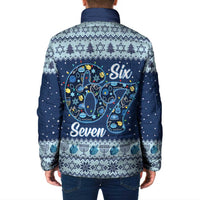 Funny Hanukkah Six Seven Padded Jacket Gen Alpha Meme Vibes - Wonder Print Shop