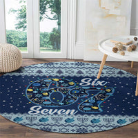 Funny Hanukkah Six Seven Round Carpet Gen Alpha Meme Vibes - Wonder Print Shop