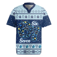 Funny Hanukkah Six Seven Rugby Jersey Gen Alpha Meme Vibes - Wonder Print Shop