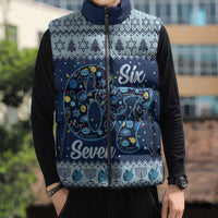 Funny Hanukkah Six Seven Sleeveless Puffer Jacket Gen Alpha Meme Vibes - Wonder Print Shop