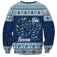 Funny Hanukkah Six Seven Sweatshirt Gen Alpha Meme Vibes - Wonder Print Shop