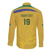 Custom South Africa Football Long Sleeve Button Shirt Road To Champions Dream - Wonder Print Shop