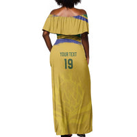Custom South Africa Football Off Shoulder Maxi Dress Road To Champions Dream - Wonder Print Shop