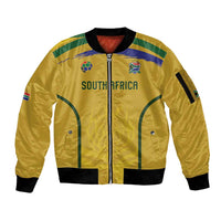 Custom South Africa Football Sleeve Zip Bomber Jacket Road To Champions Dream - Wonder Print Shop