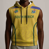 Custom South Africa Football Sleeveless Hoodie Road To Champions Dream - Wonder Print Shop