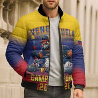 Custom Venezuela Baseball Campeones 2026 Bomber Puffer Jacket Turpial Mascot Champion Pride