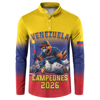 Custom Venezuela Baseball Campeones 2026 Button Sweatshirt Turpial Mascot Champion Pride