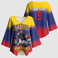 Custom Venezuela Baseball Campeones 2026 Kimono Sleeve Blouse Turpial Mascot Champion Pride