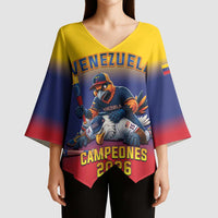 Custom Venezuela Baseball Campeones 2026 Kimono Sleeve Blouse Turpial Mascot Champion Pride