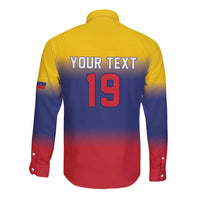 Custom Venezuela Baseball Campeones 2026 Long Sleeve Button Shirt Turpial Mascot Champion Pride