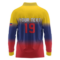 Custom Venezuela Baseball Campeones 2026 Long Sleeve Polo Shirt Turpial Mascot Champion Pride