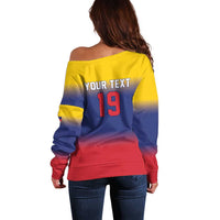 Custom Venezuela Baseball Campeones 2026 Off Shoulder Sweater Turpial Mascot Champion Pride