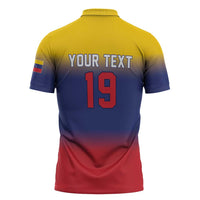 Custom Venezuela Baseball Campeones 2026 Zipper Polo Shirt Turpial Mascot Champion Pride