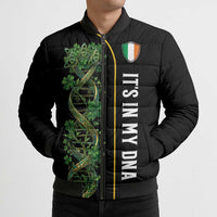 Personalized Irish Shamrock DNA Bomber Puffer Jacket It's In My DNA Pride Art
