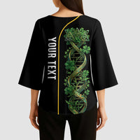 Personalized Irish Shamrock DNA Kimono Sleeve Blouse It's In My DNA Pride Art