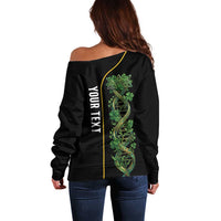 Personalized Irish Shamrock DNA Off Shoulder Sweater It's In My DNA Pride Art