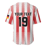 Custom German European Football Champions Baseball Jersey Rot Weiss Geometric Stripes