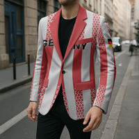 Custom German European Football Champions Blazer Rot Weiss Geometric Stripes