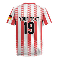 Custom German European Football Champions Rugby Jersey Rot Weiss Geometric Stripes