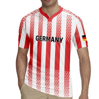 Custom German European Football Champions Rugby Jersey Rot Weiss Geometric Stripes