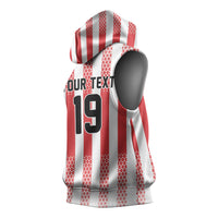 Custom German European Football Champions Sleeveless Hoodie Rot Weiss Geometric Stripes