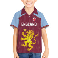 Custom England European Football Champions Kid Hawaiian Shirt The Villans Rampant Lion Pride