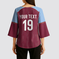 Custom England European Football Champions Kimono Sleeve Blouse The Villans Rampant Lion Pride