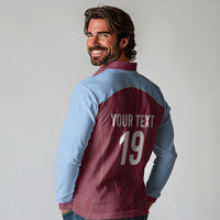 Custom England European Football Champions Long Sleeve Polo Shirt The Villans Rampant Lion Pride