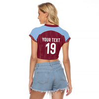 Custom England European Football Champions Raglan Cropped T Shirt The Villans Rampant Lion Pride