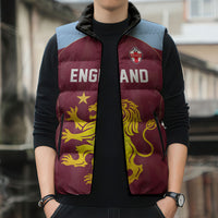 Custom England European Football Champions Sleeveless Puffer Jacket The Villans Rampant Lion Pride