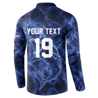 Custom World Football 2026 Cabo Verde Button Sweatshirt Go Blue Sharks Glory