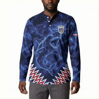 Custom World Football 2026 Cabo Verde Button Sweatshirt Go Blue Sharks Glory