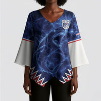 Custom World Football 2026 Cabo Verde Kimono Sleeve Blouse Go Blue Sharks Glory