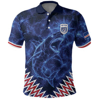 Custom World Football 2026 Cabo Verde Polo Shirt Go Blue Sharks Glory