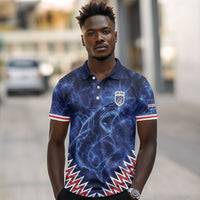 Custom World Football 2026 Cabo Verde Polo Shirt Go Blue Sharks Glory